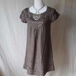 Love Moschino taupe silk mini baby doll dress